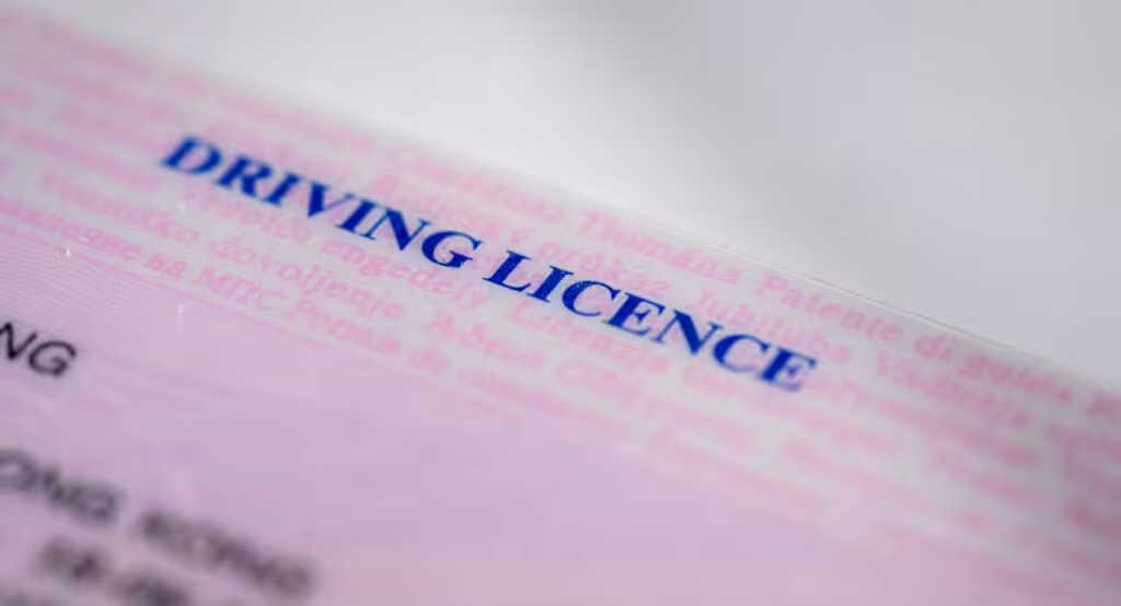 Close Up of a United Kingdom Driving Licence